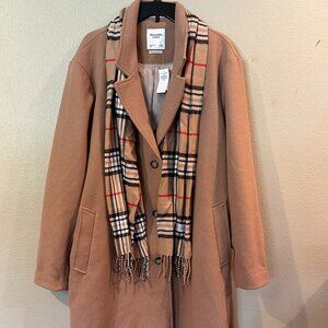 Abercrombie & Fitch Dad Coat with scarf, NWT